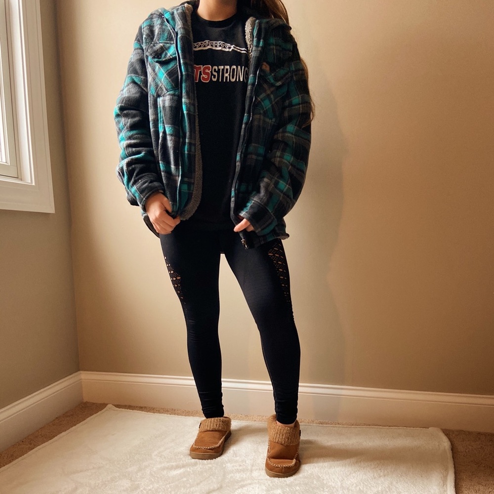 Plaid Sherpa jacket